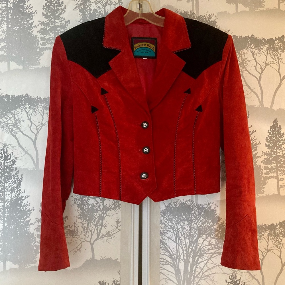 Vintage Pioneer Wear Cropped Suede Jacket